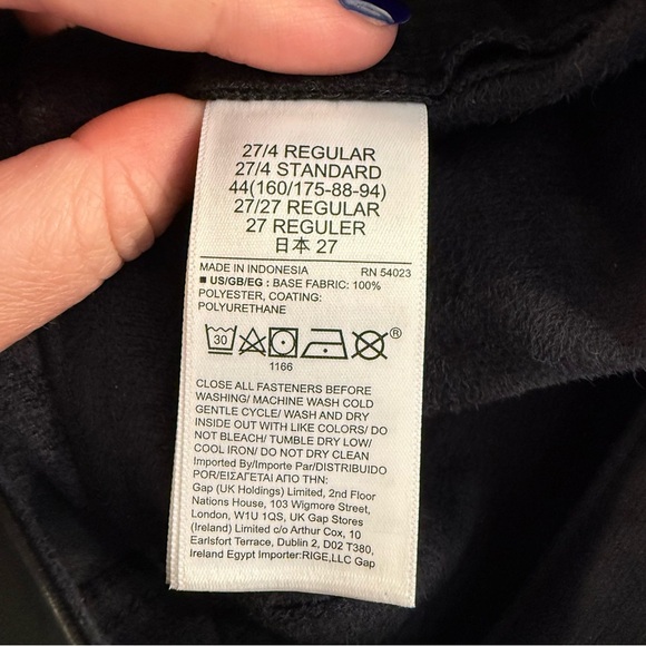 Women’s GAP Black faux leather vintage slim high rise Jeans size 27 - Picture 7 of 8